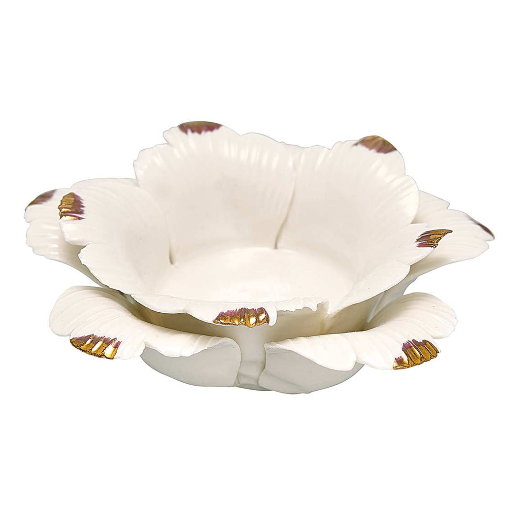 GreenGate - Flower Kerzenhalter weiss mit gold