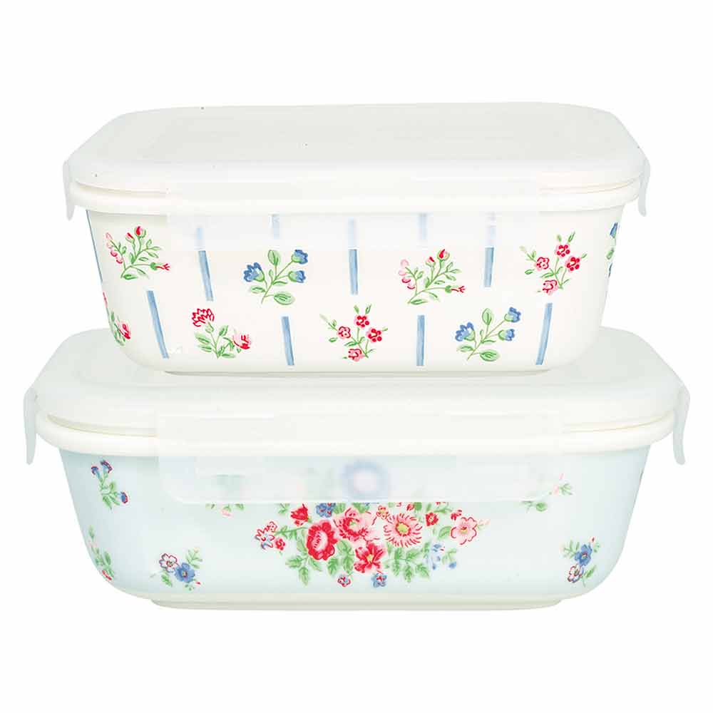 GreenGate - Hannah Frischhaltedosen Keramik white 2er-Set