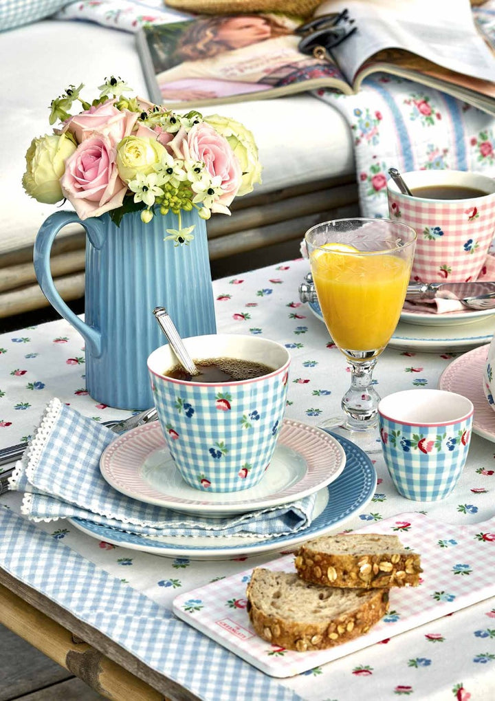 GreenGate - Viola check Mini latte cup pale blue