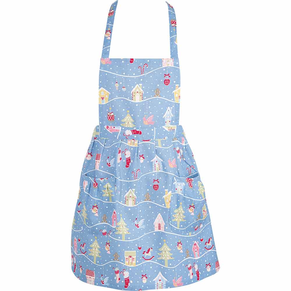 GreenGate - Laura Christmas Kinderschürze dusty blue