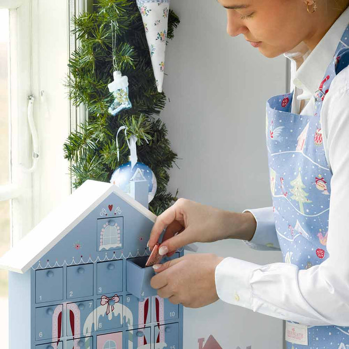 GreenGate - Laura Christmas Kinderschürze dusty blue
