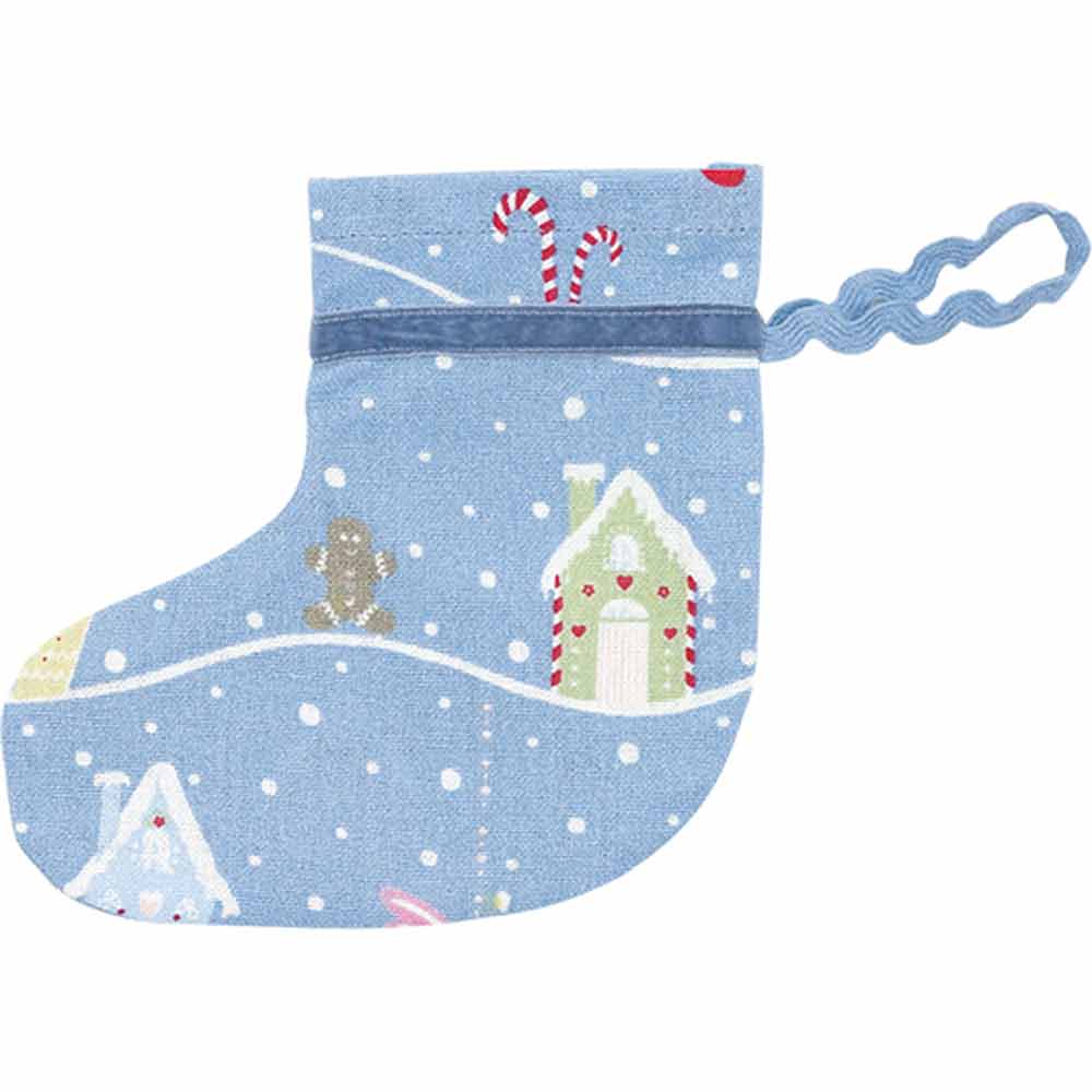 GreenGate - Laura christmas Weihnachtsstrumpf dusty blue