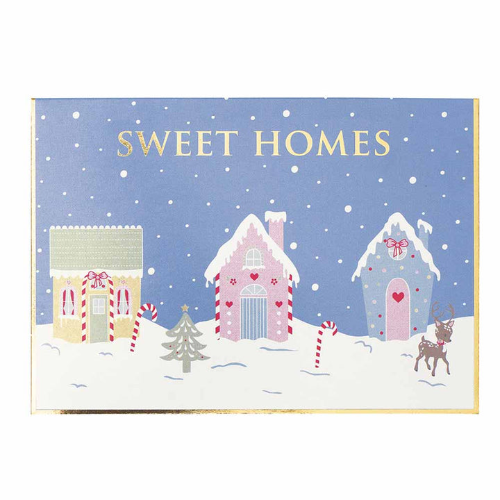 GreenGate - Laura homes Karte mit Glitzer-Umschlag dusty blue klein