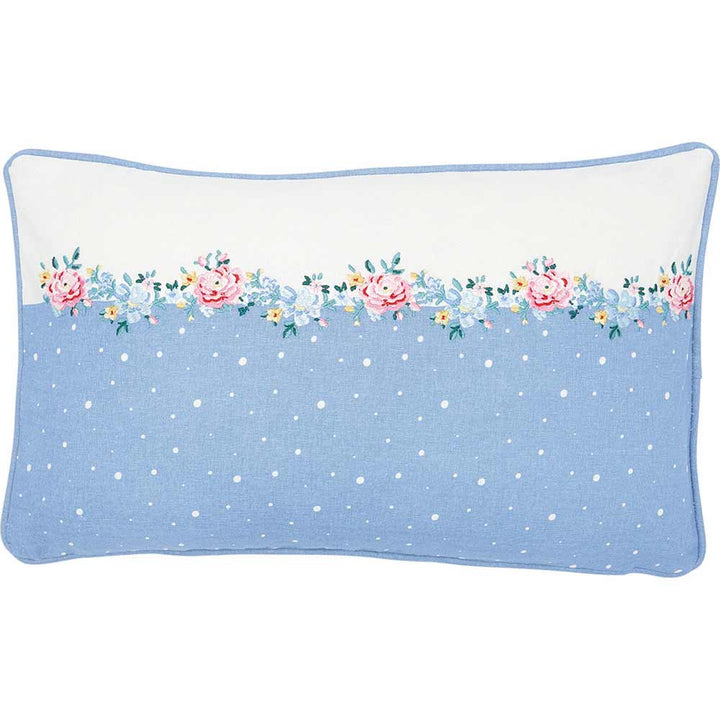 GreenGate - Laura Kissenbezug dusty blue mit Stickerei 30 x 50 cm