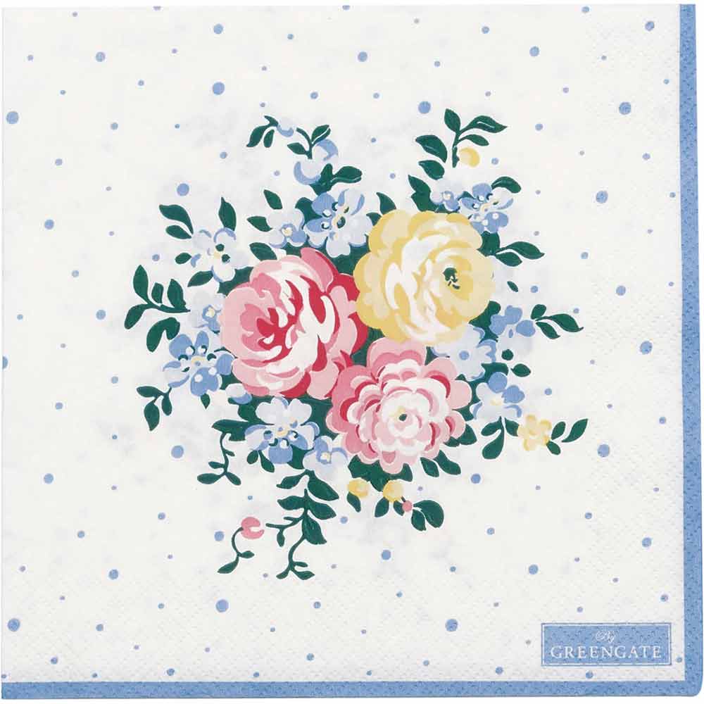 GreenGate - Laura Papierserviette white large 20 Stück