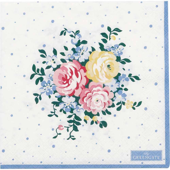 GreenGate - Laura Papierserviette white large 20 Stück
