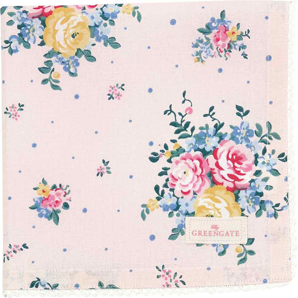 GreenGate - Laura Stoffserviette mit Spitze pale pink