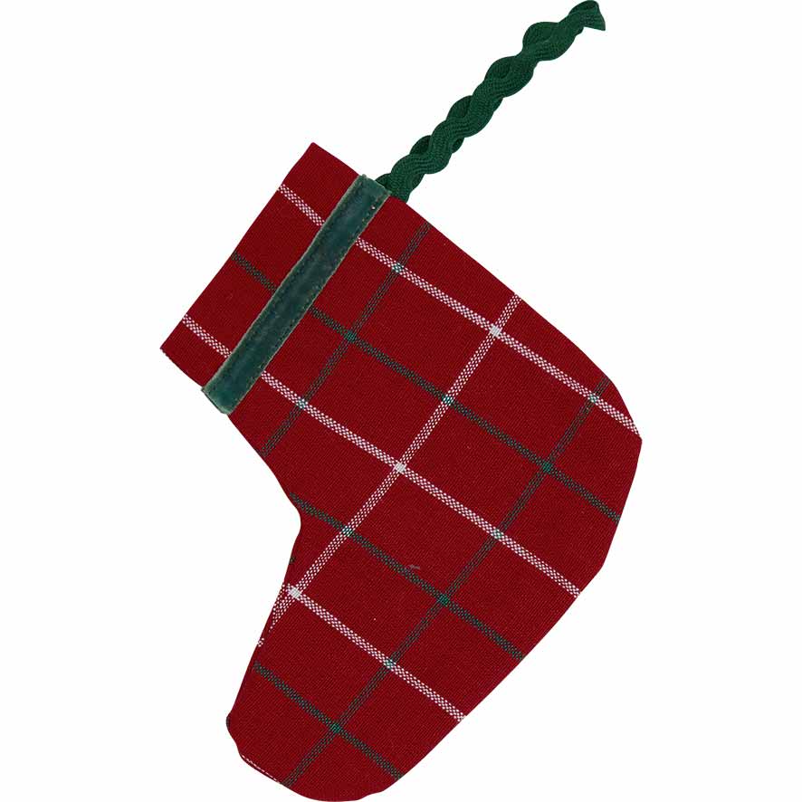 GreenGate - Lyla check Weihnachtsstrumpf red small