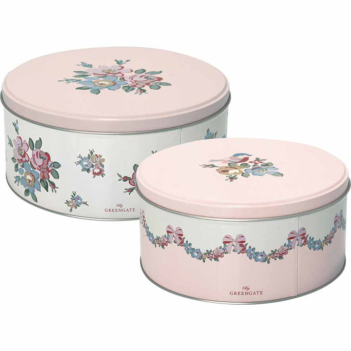 GreenGate - Madison Aufbewahrungsbox white rund 2er-Set