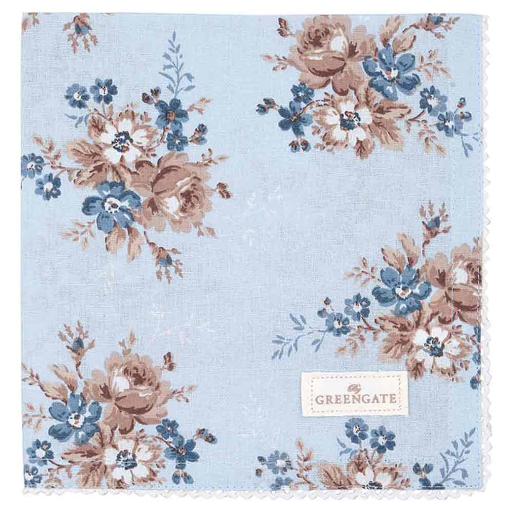 GreenGate - Marie Stoffserviette mit Spitze dusty blue