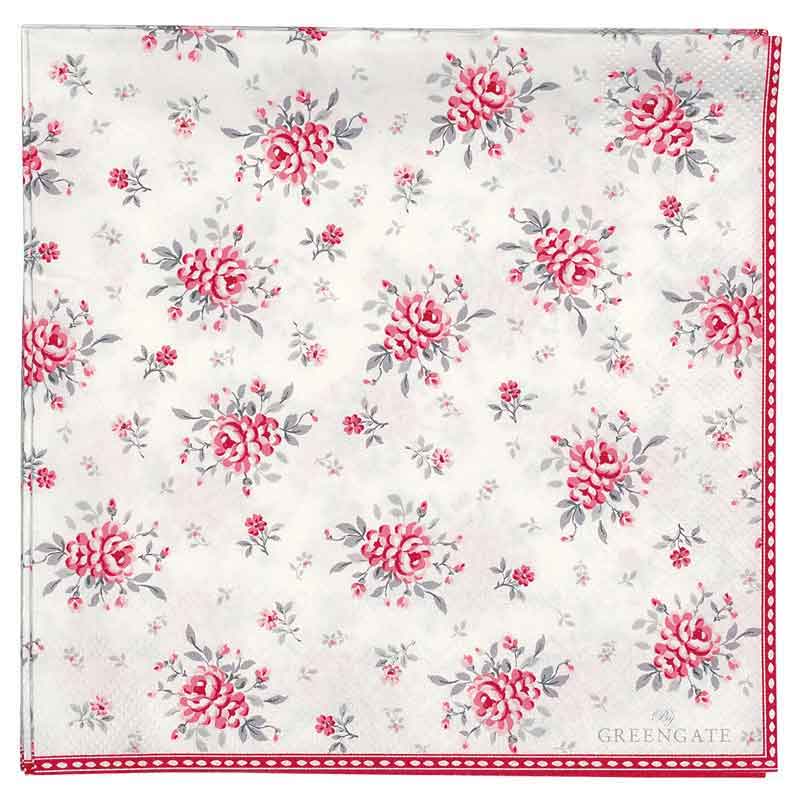 GreenGate - Flora Papierservietten white