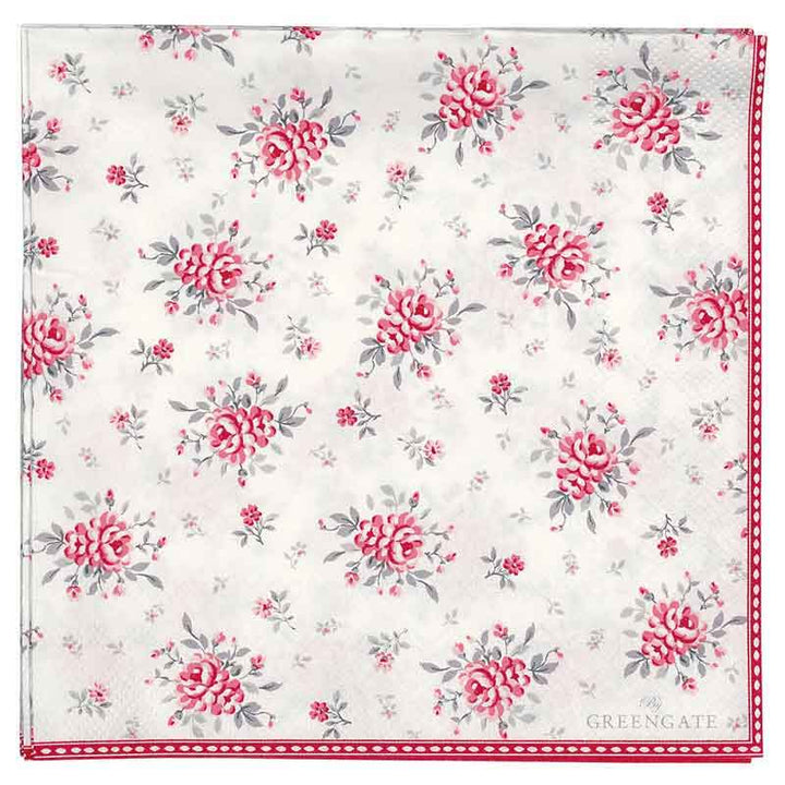 GreenGate - Flora Papierservietten white