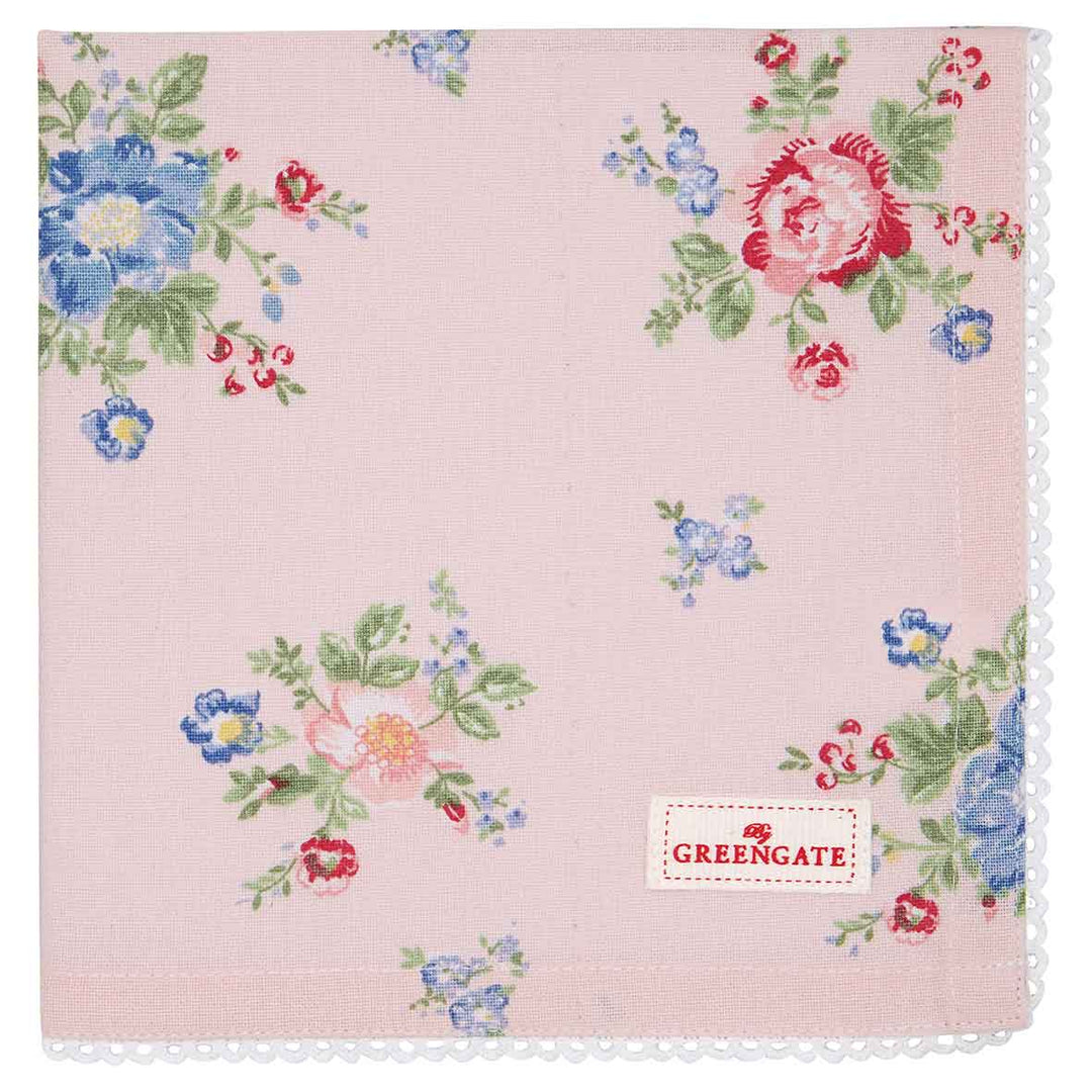 GreenGate - Roberta Stoffserviette mit Spitze pale pink
