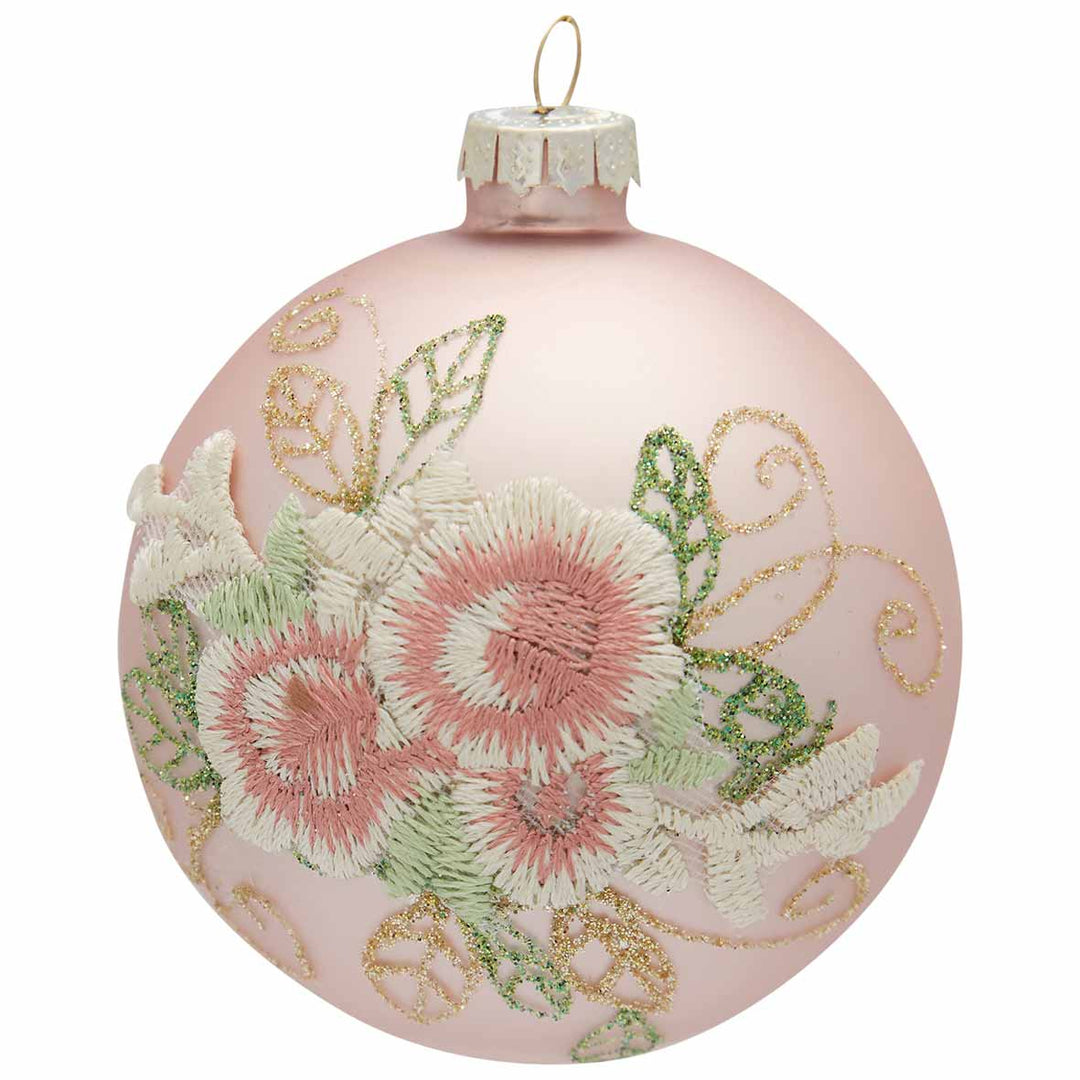 GreenGate - Sonia Weihnachtskugel rose mit Spitze
