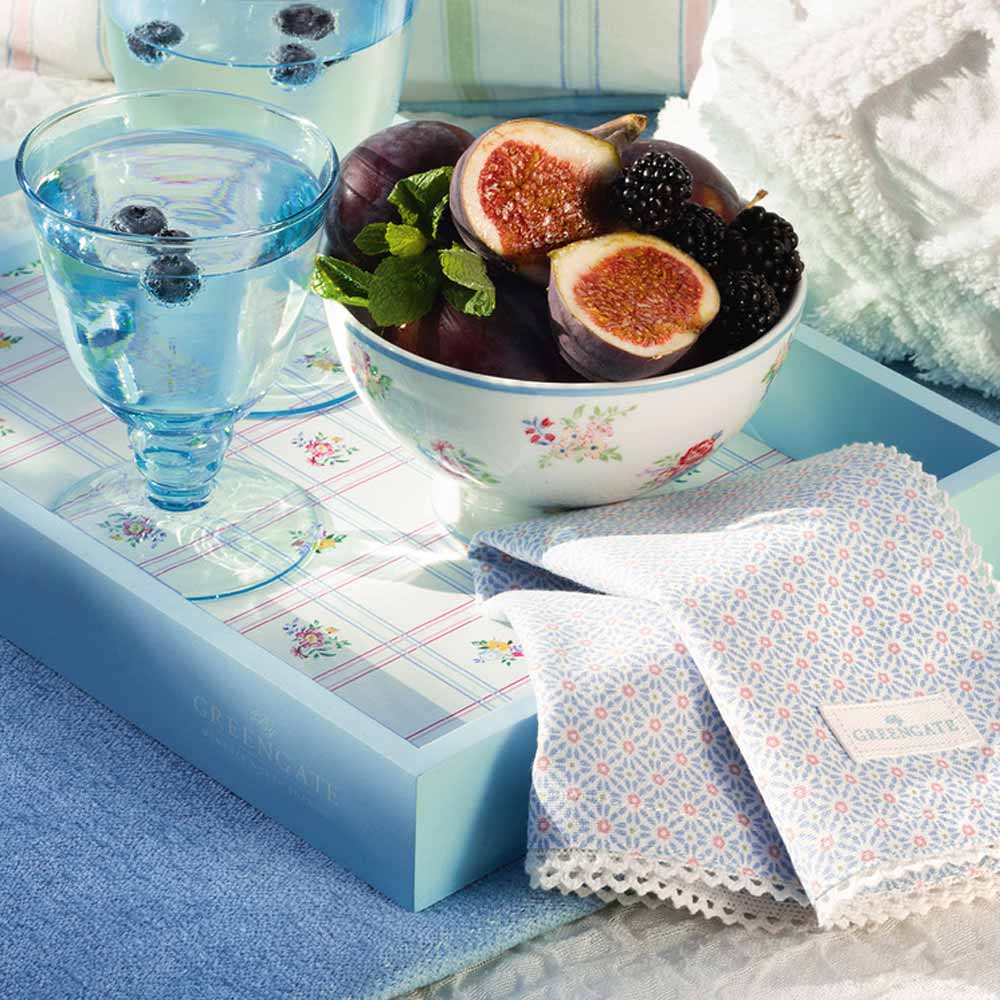 GreenGate - Suzette Stoffserviette mit Spitze pale blue