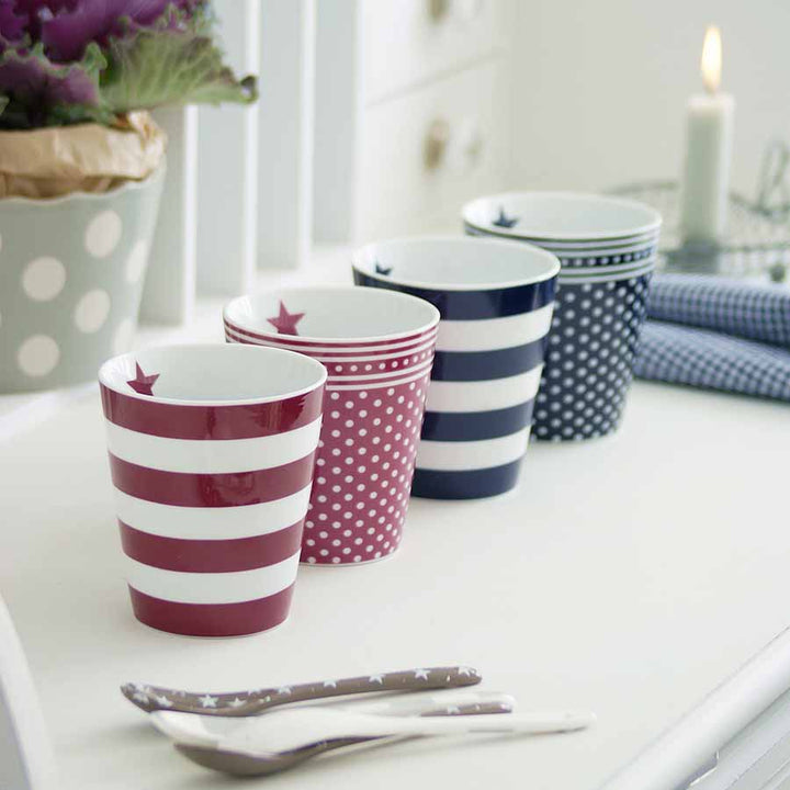 Krasilnikoff - Happy Mug Becher Streifen Maritim
