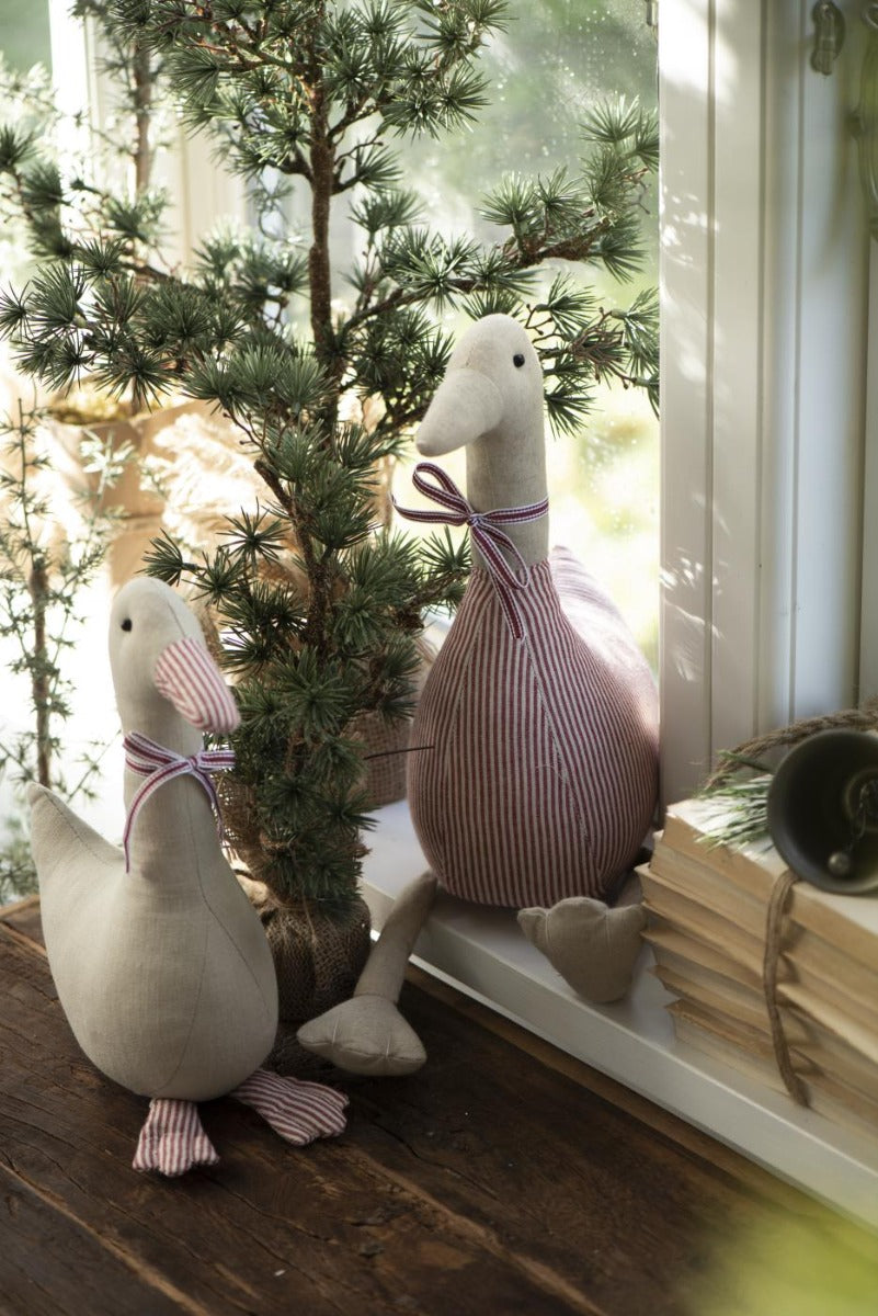 Ib Laursen - Gans large My Nostalgic Christmas rot-gestreift