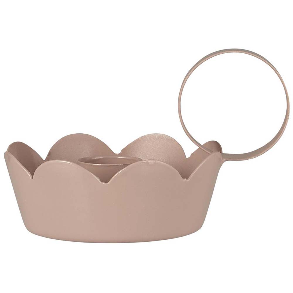 Ib Laursen - Kerzenhalter für Stabkerze mit Henkel gewellte Kante malva