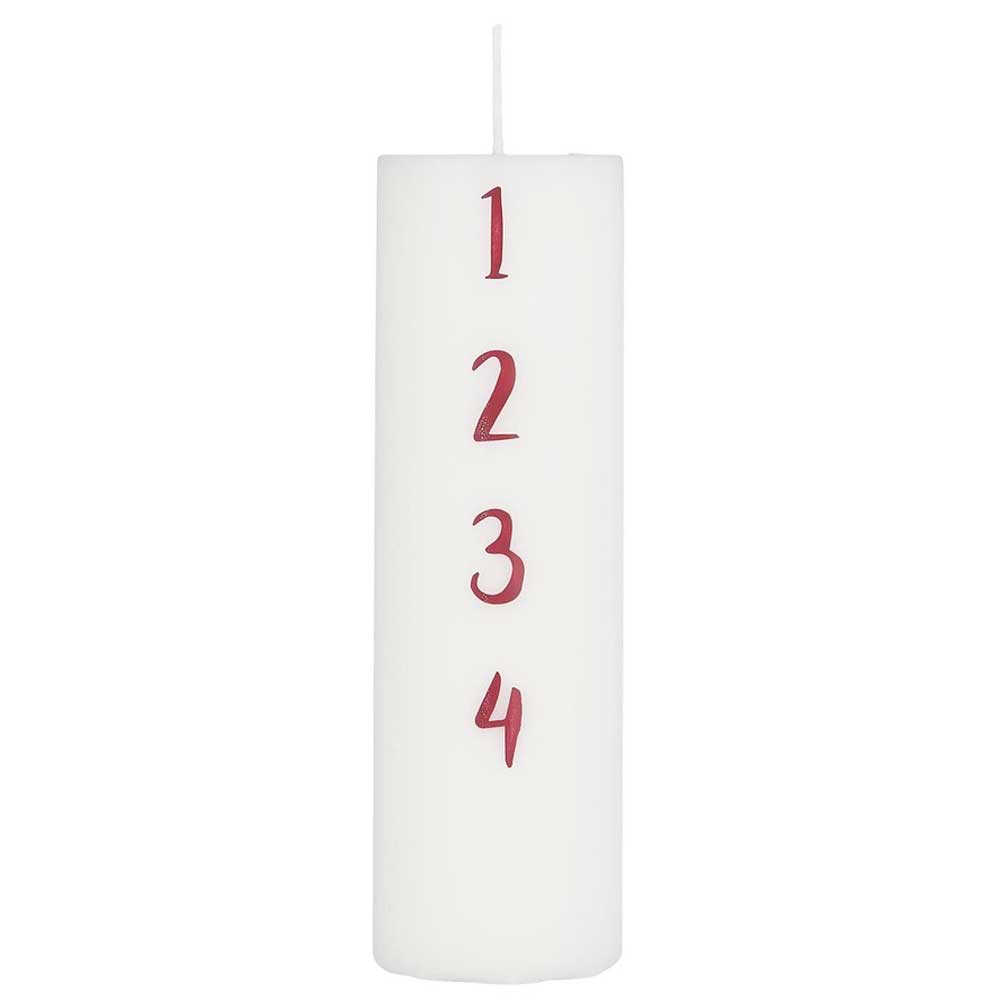 Ib Laursen - Adventkerze 1-4 weiss mit roten Zahlen