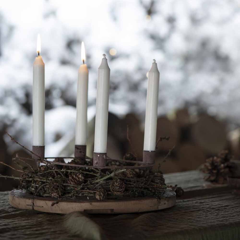 Ib Laursen - Adventkerzenhalter für 4 Stabkerzen mit Spießen Rost