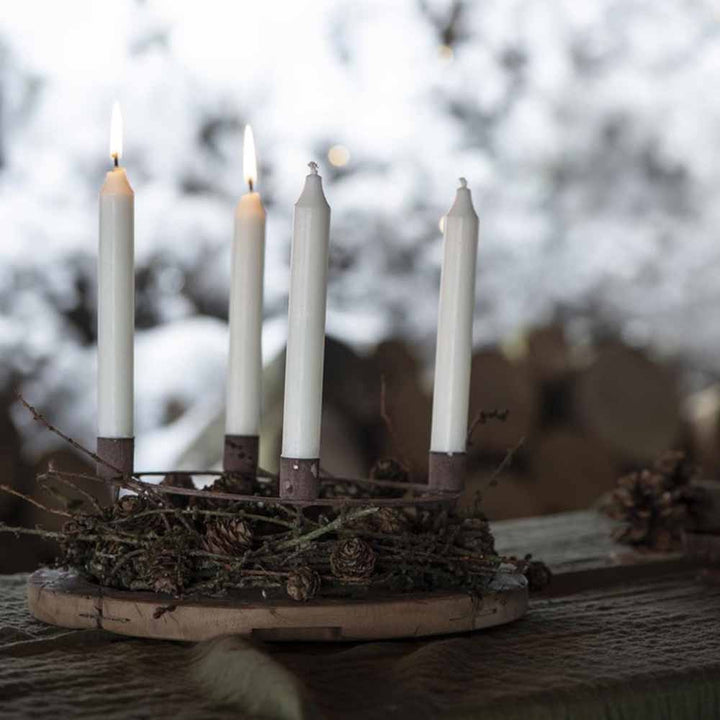 Ib Laursen - Adventkerzenhalter für 4 Stabkerzen mit Spießen Rost