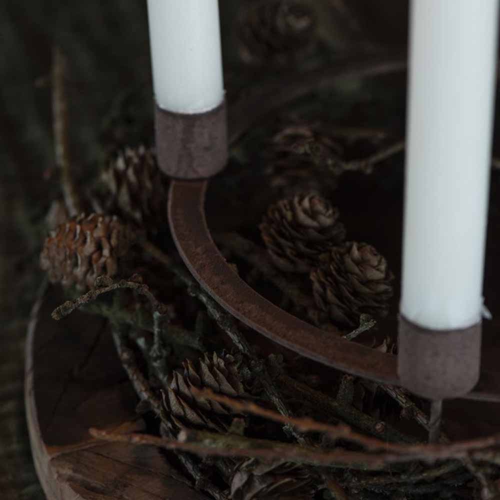 Ib Laursen - Adventkerzenhalter für 4 Stabkerzen mit Spießen Rost