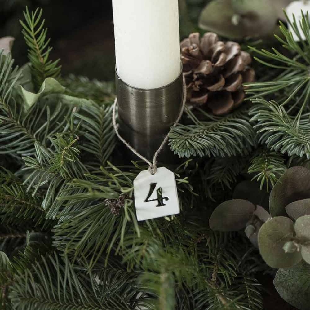 Ib Laursen - Anhänger 1-4 mit Juteschnur butter cream