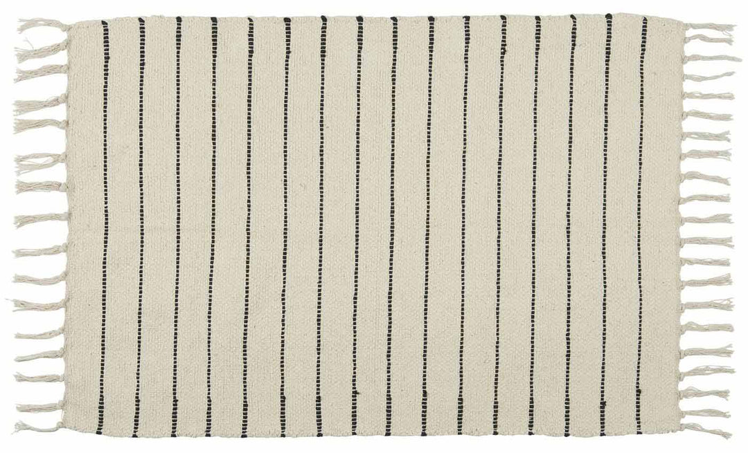 Ib Laursen - Teppich mit schwarzen Streifen klein