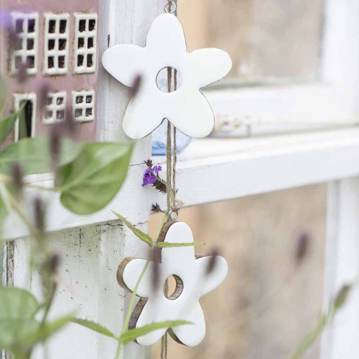 Ib Laursen - Dekohänger mit 4 Blumen weiß-holz