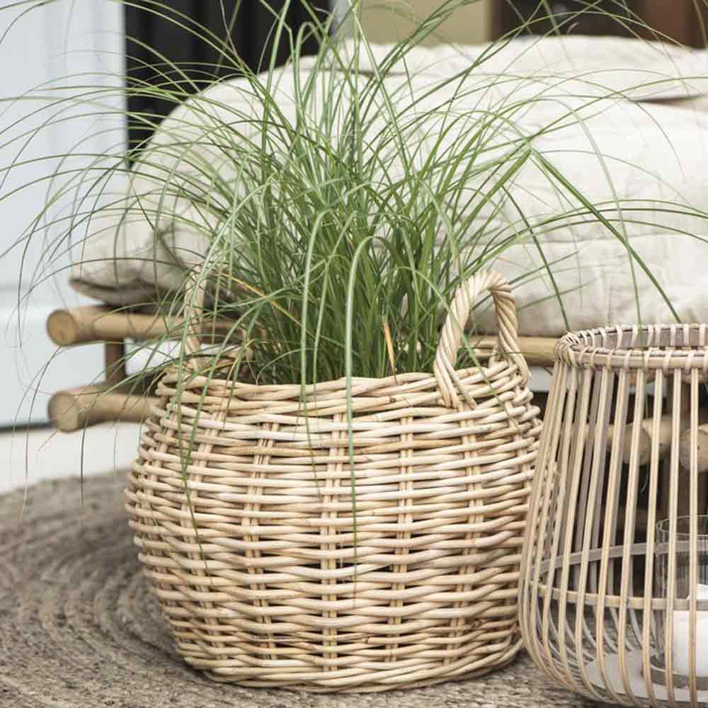 Ib Laursen - Korb rund mit 2 Henkeln Rattan XL
