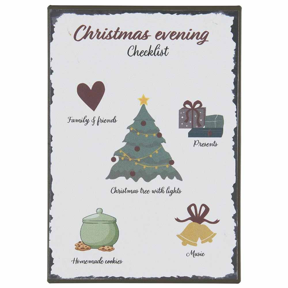 Ib Laursen - Metallschild Christmas evening Checklist