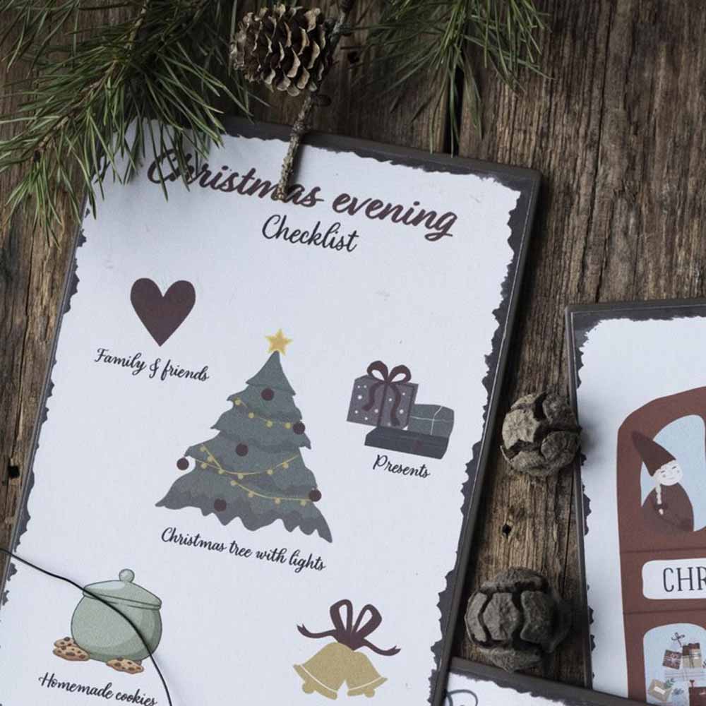 Ib Laursen - Metallschild Christmas evening Checklist