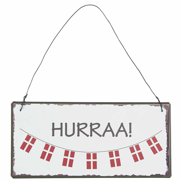 Ib Laursen - Metallschild Hurraa Dänische Fahnen