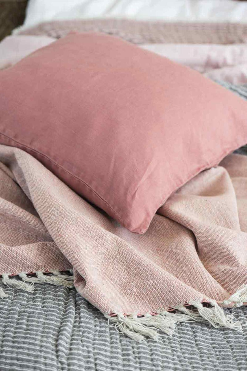 Ib Laursen - Plaid Baumwolldecke Faded rose