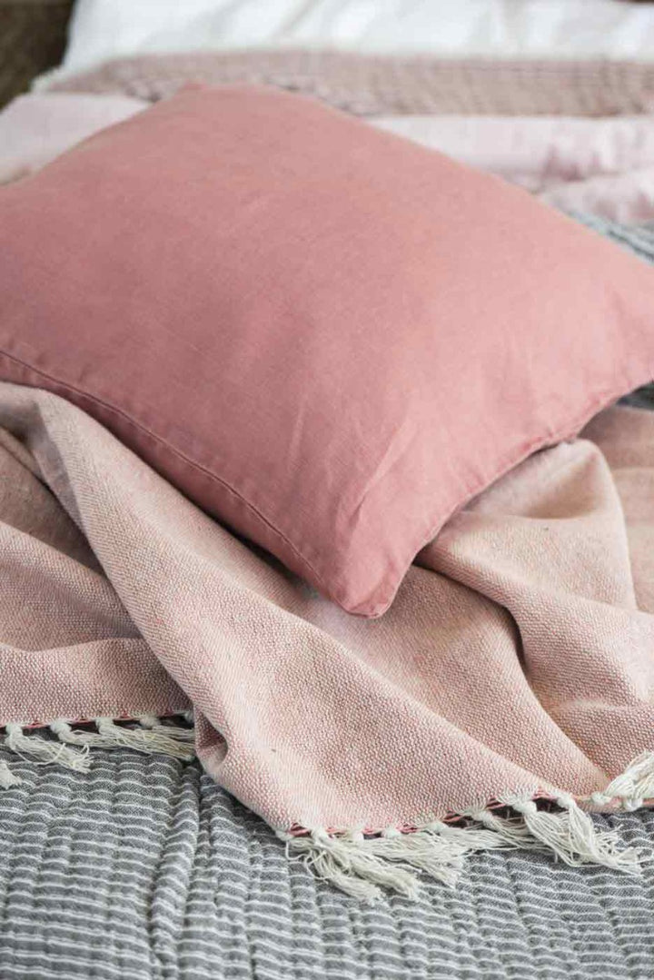 Ib Laursen - Plaid Baumwolldecke Faded rose