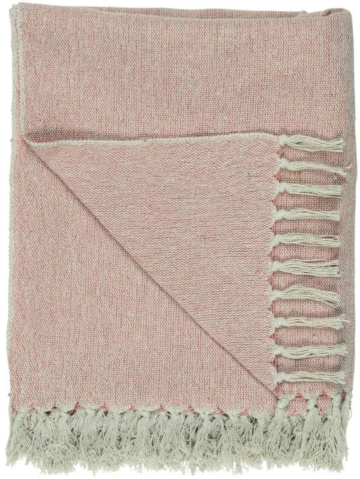 Ib Laursen - Plaid Baumwolldecke Faded rose