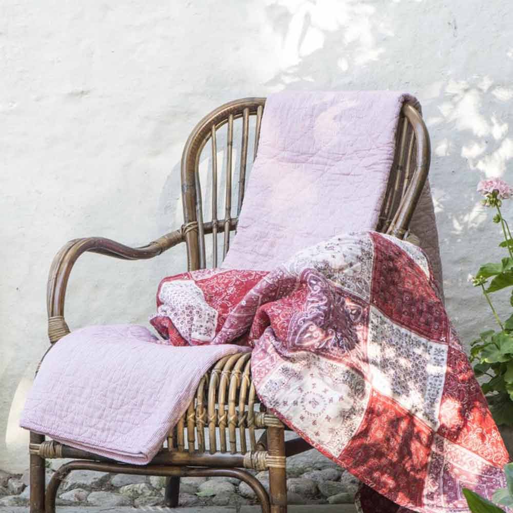Ib Laursen - Quilt weiß-rot gestreift