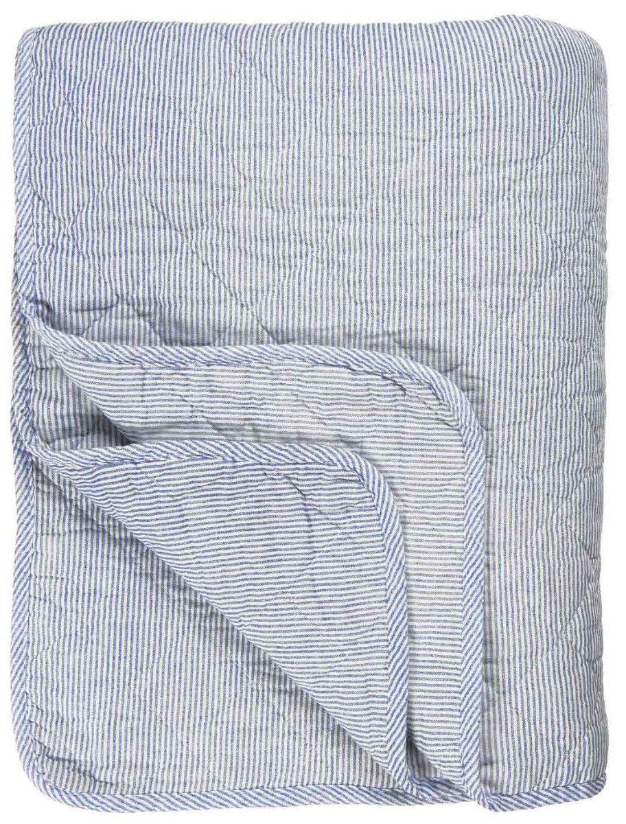 Ib Laursen - Quilt weiß-blau gestreift