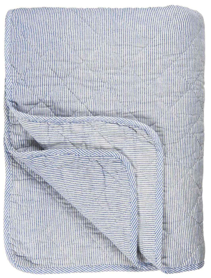 Ib Laursen - Quilt weiß-blau gestreift