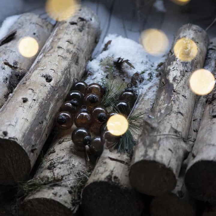 Ib Laursen - Tüte mit 8 gleichen Weihnachtskugeln mini chocolate