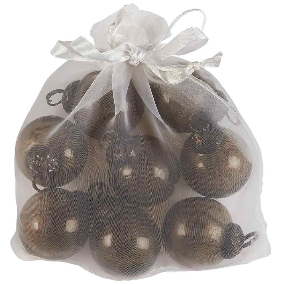 Ib Laursen - Tüte mit 8 gleichen Weihnachtskugeln mini chocolate
