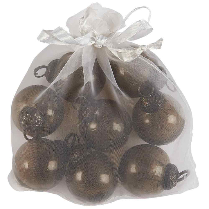 Ib Laursen - Tüte mit 8 gleichen Weihnachtskugeln mini chocolate