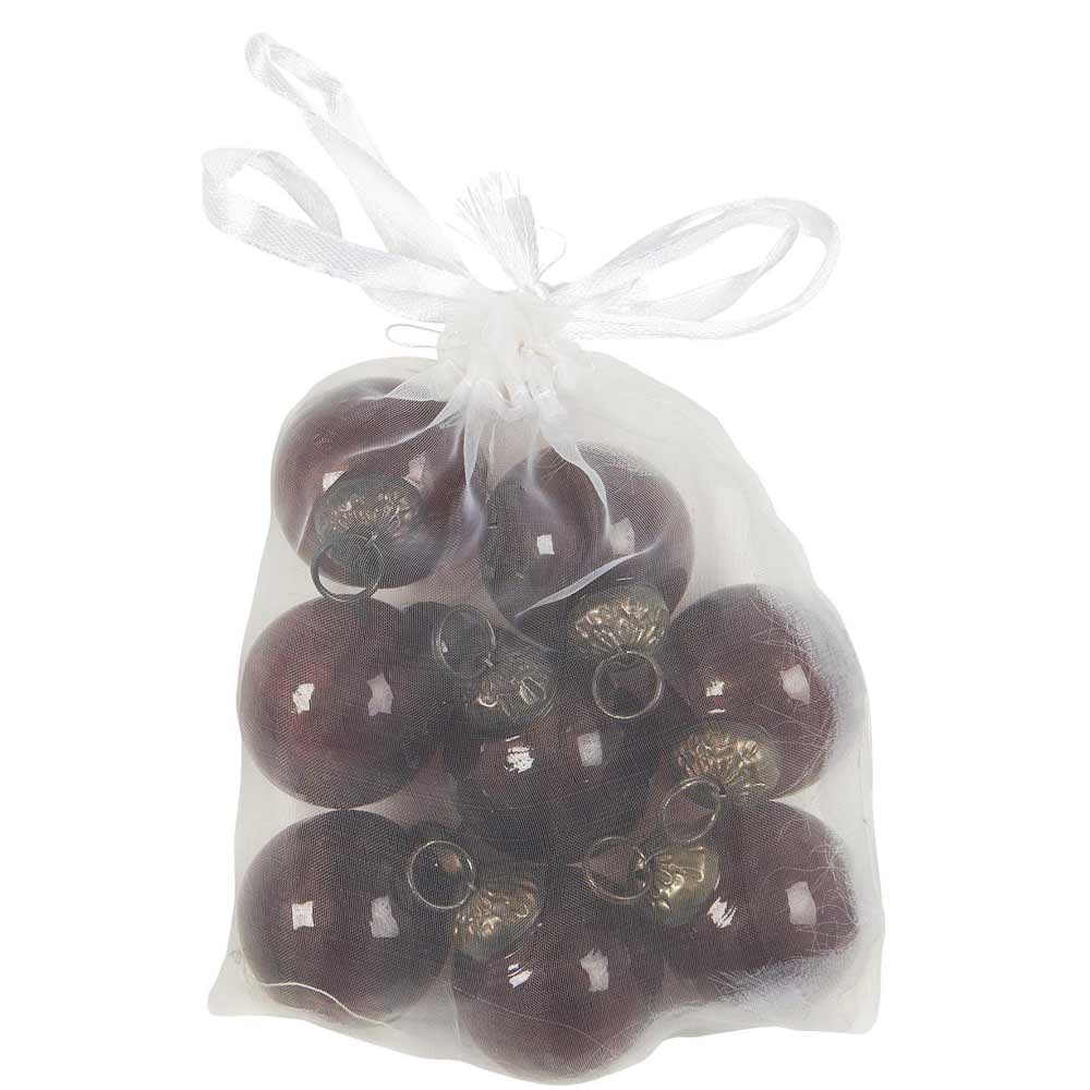 Ib Laursen - Tüte mit 8 gleichen Weihnachtskugeln mini coral almond