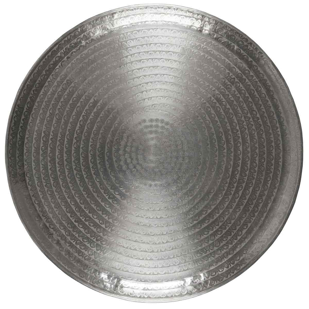 Ib Laursen - Tablett mit Blattmuster antikes Silberfinish 56 cm