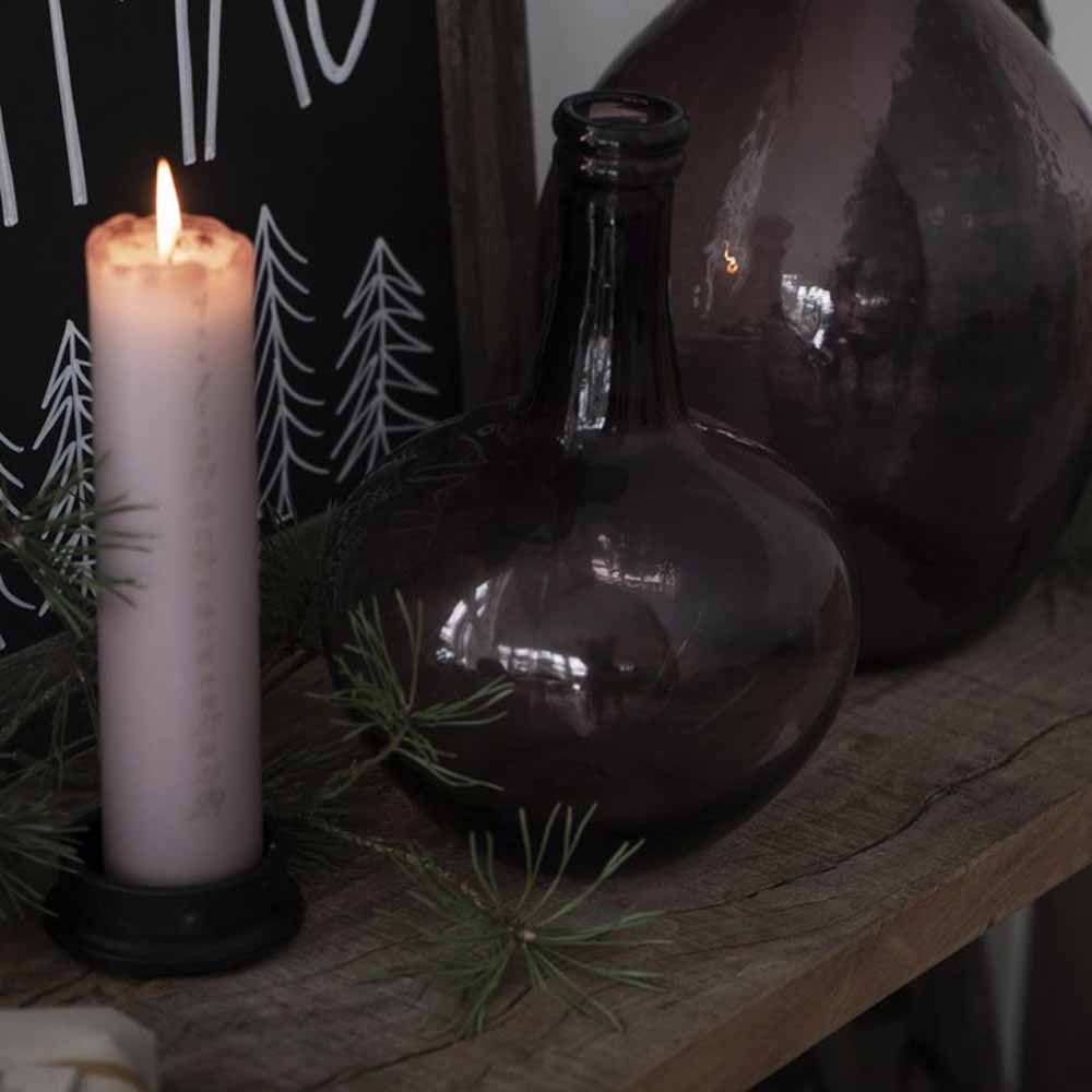 Ib Laursen - Adventskalender Kerze 1-24 rosa malva mit goldenen Zahlen