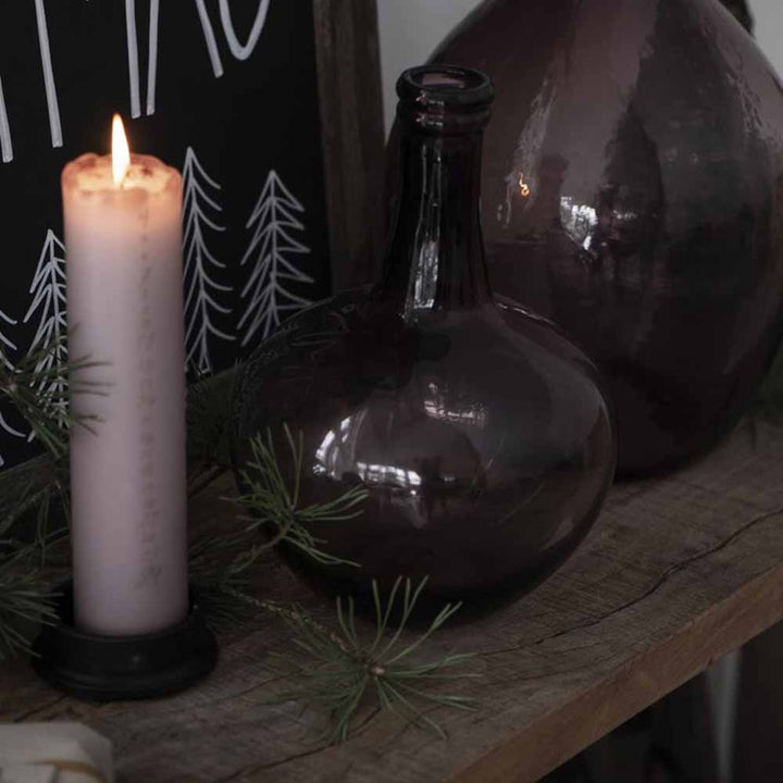 Ib Laursen - Adventskalender Kerze 1-24 rosa malva mit goldenen Zahlen