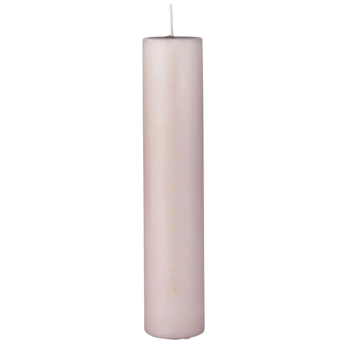 Ib Laursen - Adventskalender Kerze 1-24 rosa malva mit goldenen Zahlen