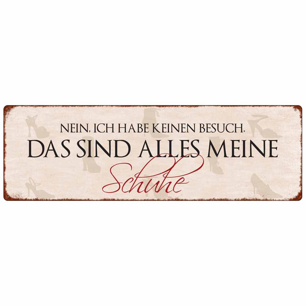 Interluxe Metallschild - Nein, ich habe keinen Besuch das sind alles meine Schuhe