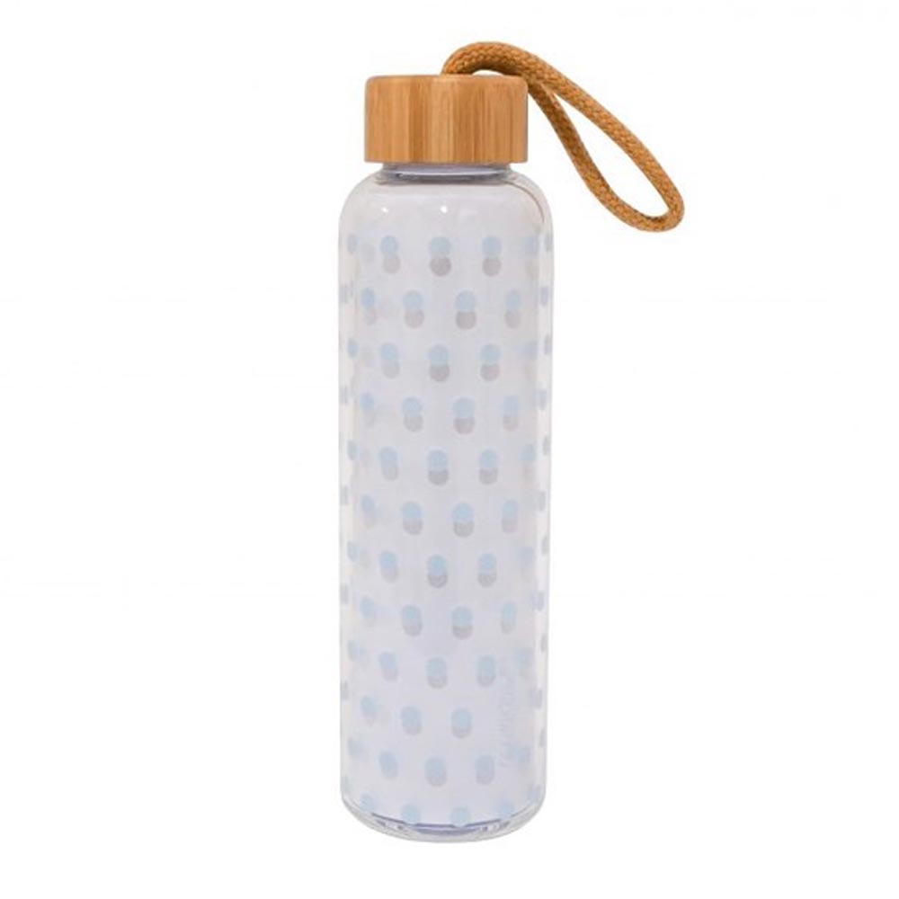 Isabelle Rose - Trinkflasche aus Glas mit Punkte