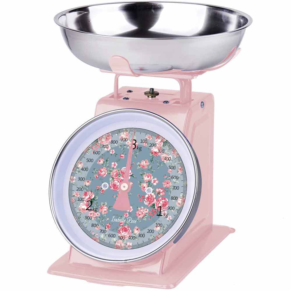 Isabelle Rose - Küchenwaage Retro mit floralem Design auf dem Zifferblatt.